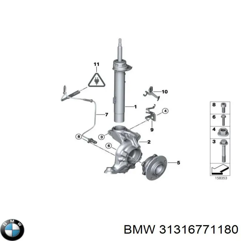 Купити 31316771180 BMW Амортизатор передній, правий