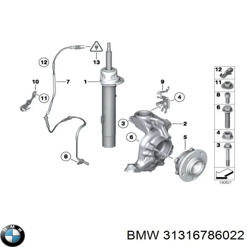 Купити 31316786022 BMW Амортизатор передній, правий