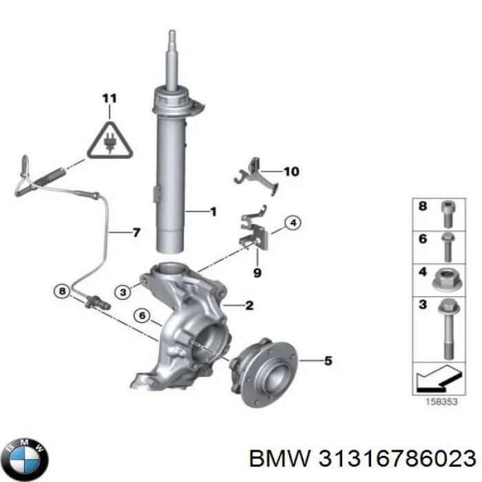 Купити 31316786023 BMW Амортизатора передній лівий