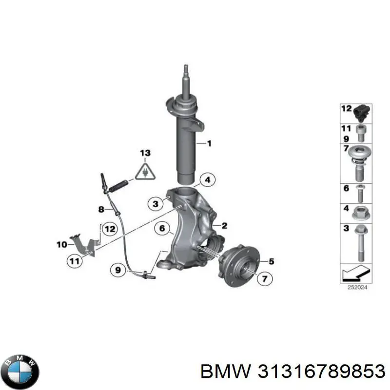 Купити 31316789853 BMW Амортизатора передній лівий