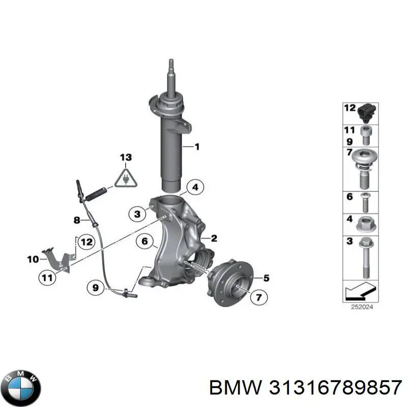 31316789857 BMW амортизатор передній, лівий