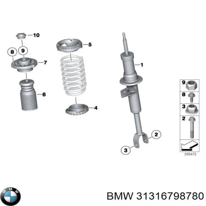 Купити 31316798780 BMW Амортизатор передній, правий