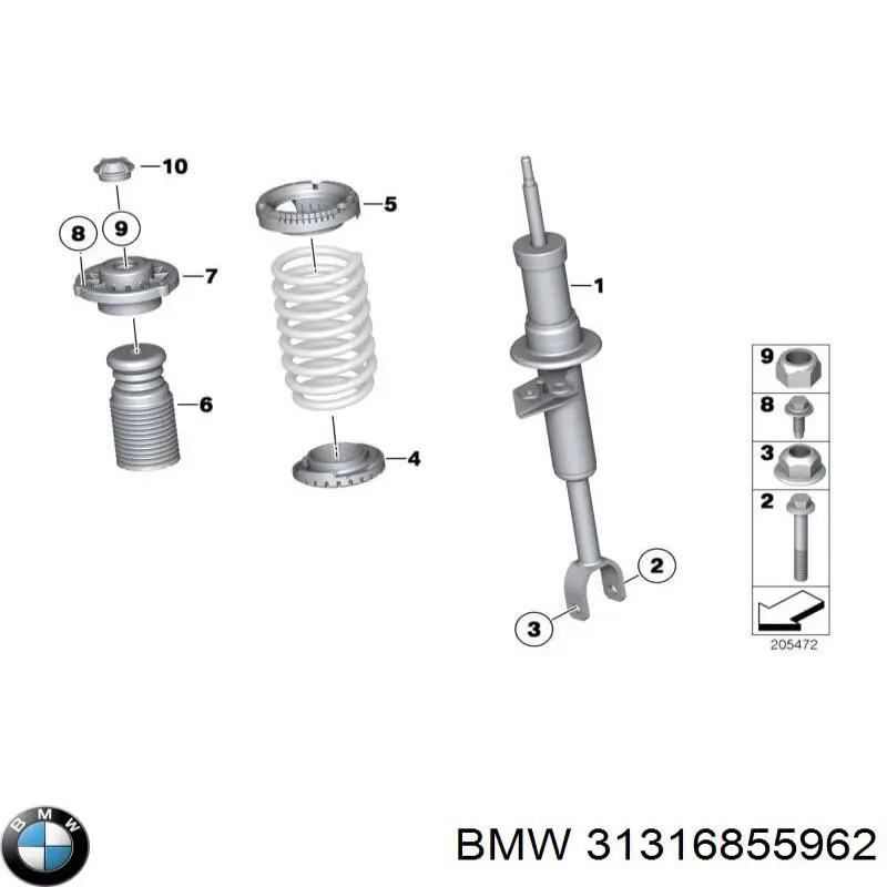 31316855962 BMW Амортизатор передньої підвіски