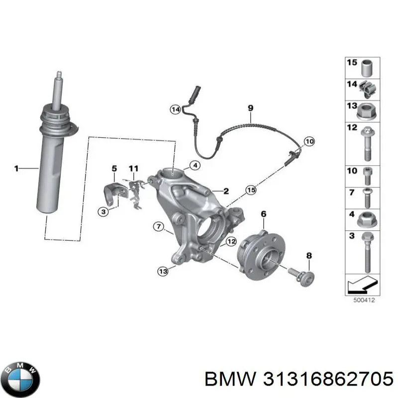 22263117 Bilstein Ліва передня стійка
