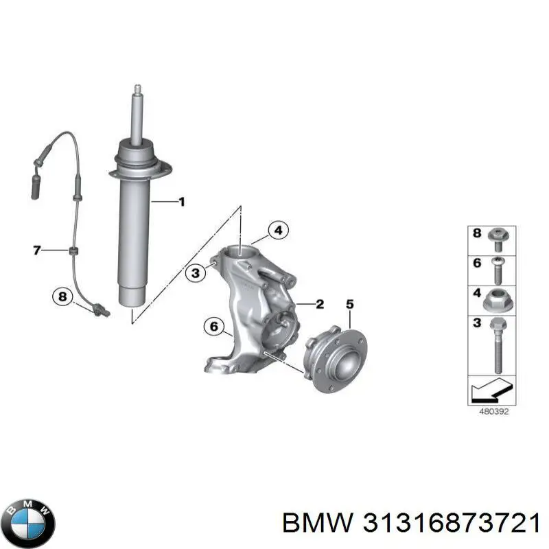 31316873721 BMW Стійка передня
