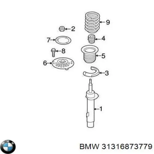 Амортизатор передньої підвіски, лівий BMW 31316873779 ціна, від 95.23 USD