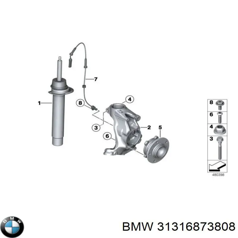 Купити 31316873808 BMW Амортизатор передньої підвіски