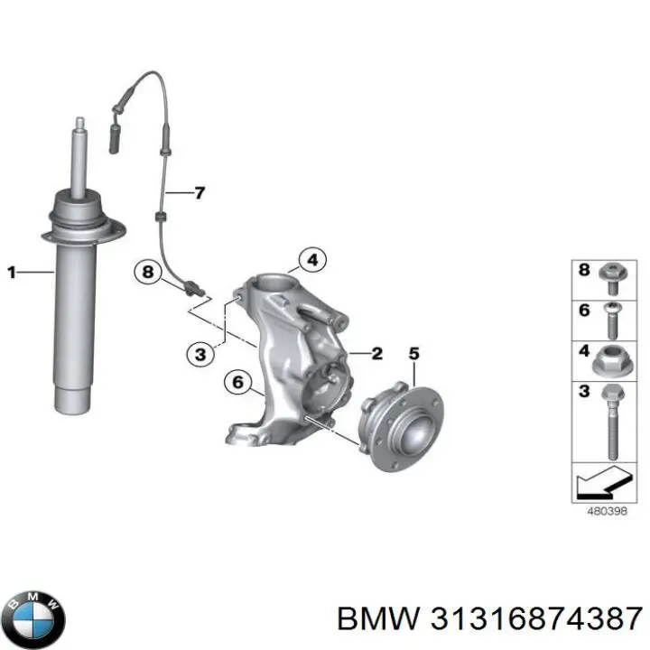 31316874387 BMW Стійка передня