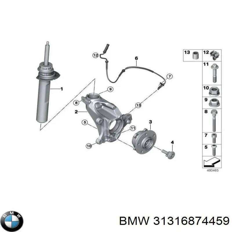 Купити 31316874459 BMW Амортизатора передній лівий