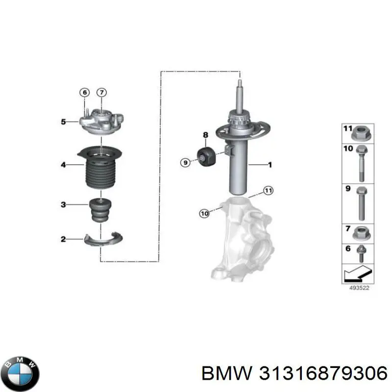 Амортизатор передній, правий Sachs 350516 ціна, від 101.24 USD