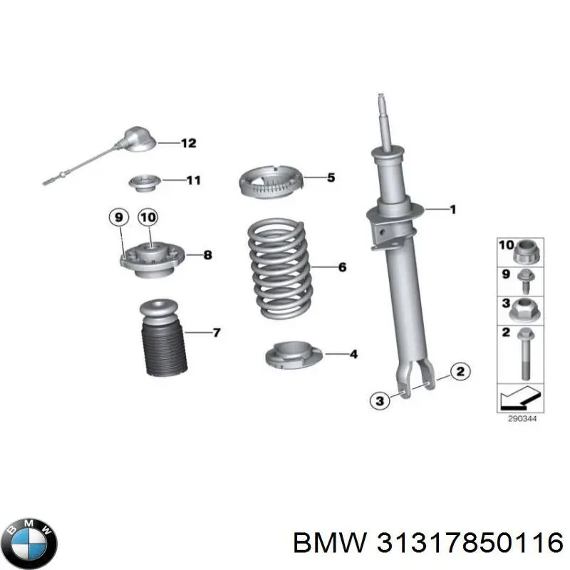31317850116 BMW Ліва передня стійка