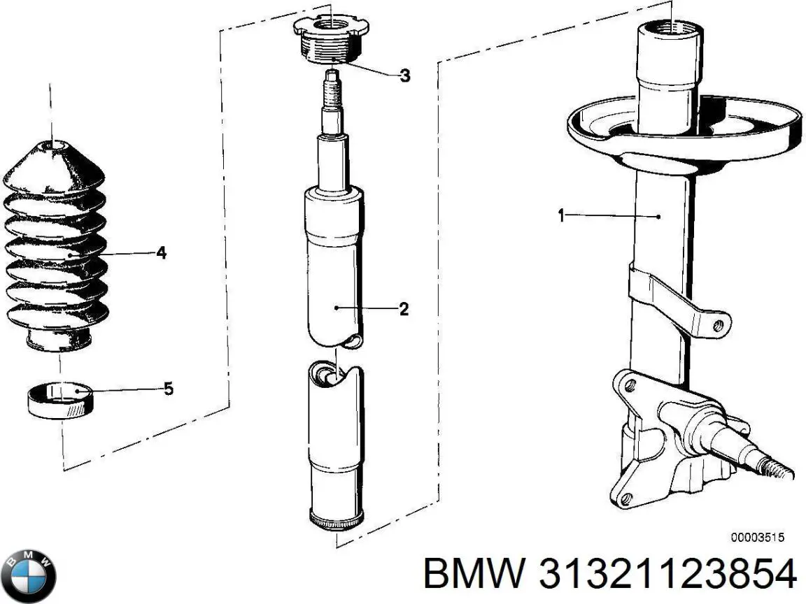 Амортизатор передній, правий 31321123854 BMW