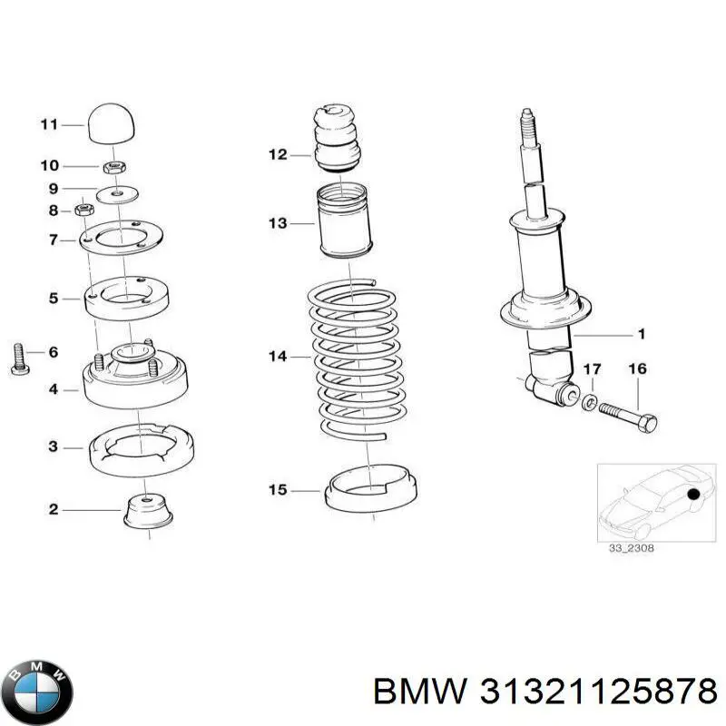 Купити 31321125878 BMW Пильник заднього амортизатора