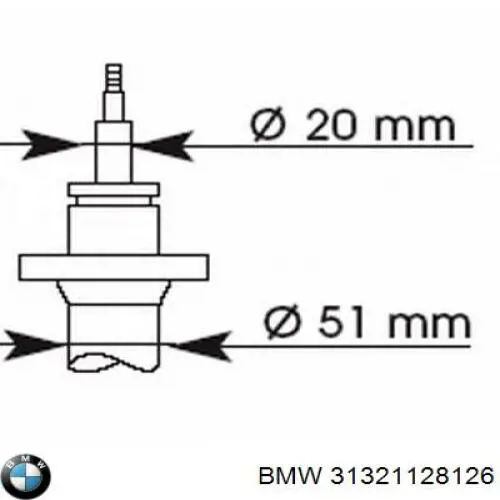 Амортизатор передній, правий BMW 31321128126 ціна, від 89.80 USD