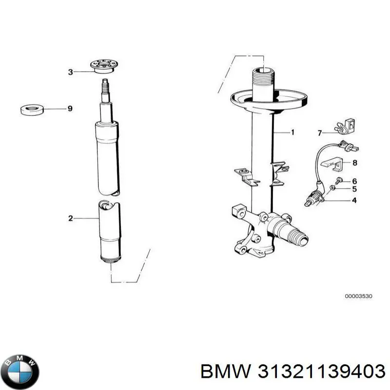 Амортизатори передні BMW 31321139403