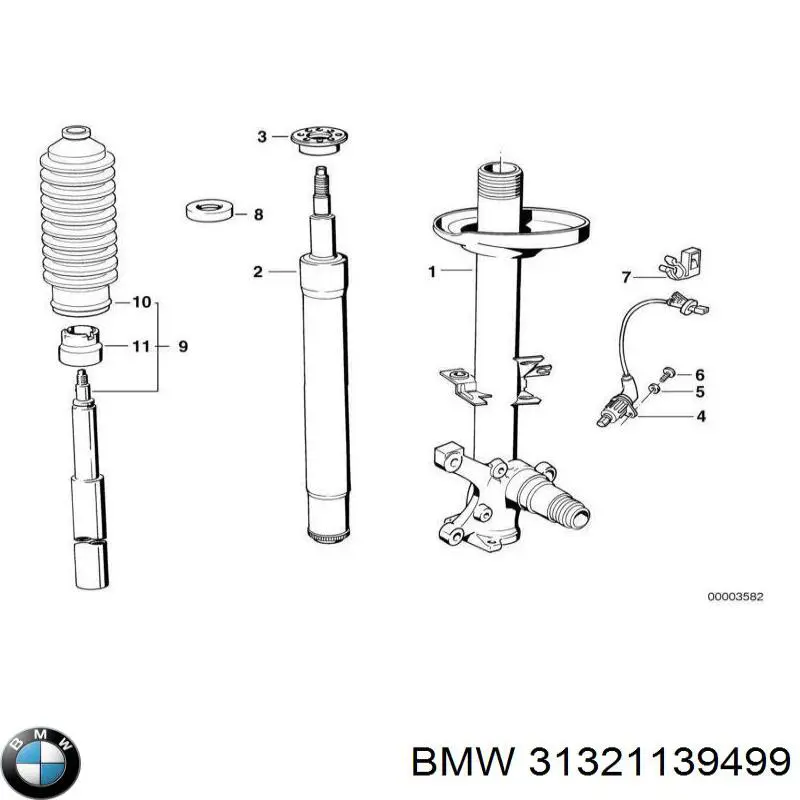 31321139499 BMW амортизатор передній