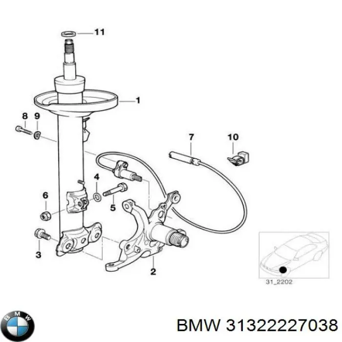 Купити 31322227038 BMW Амортизатор передньої підвіски