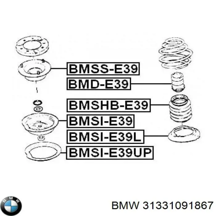 Проставка (гумове кільце) пружини передньої, верхня BMW 31331091867 ціна, від 9.62 USD