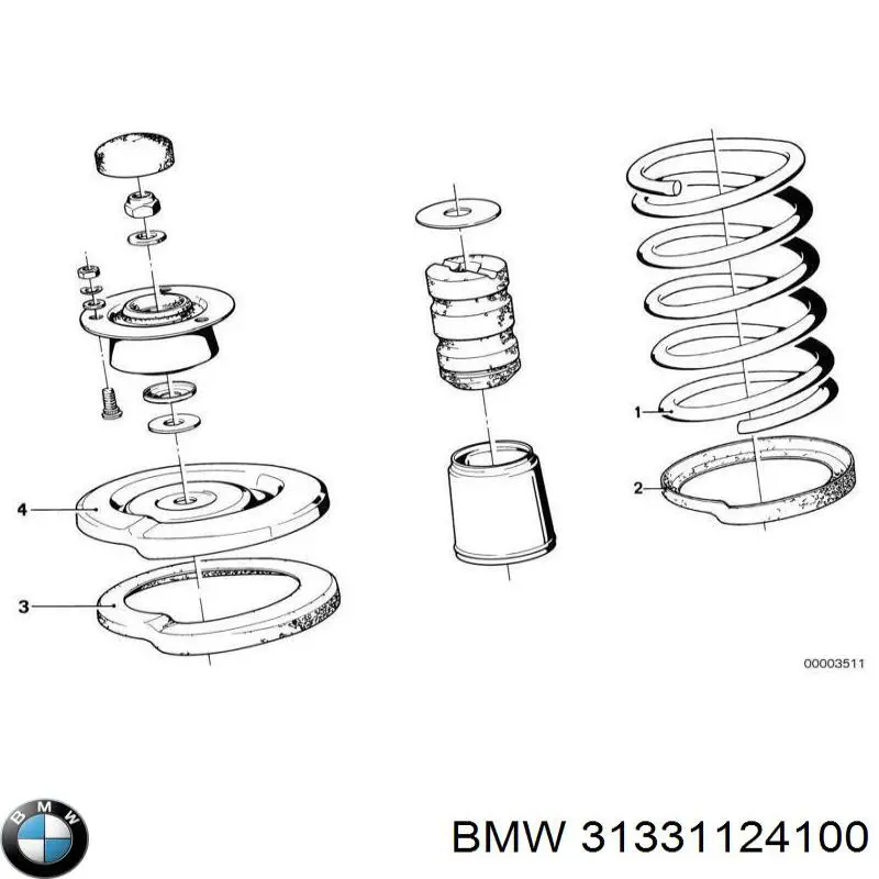 Проставка (гумове кільце) пружини задньої, нижня 31331124100 BMW