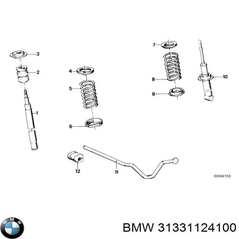 31331124100 BMW Проставка (гумове кільце) пружини задньої, нижня
