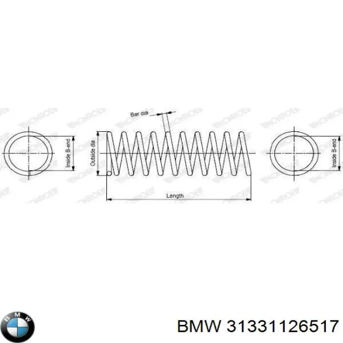 31331126517 BMW пружина передня