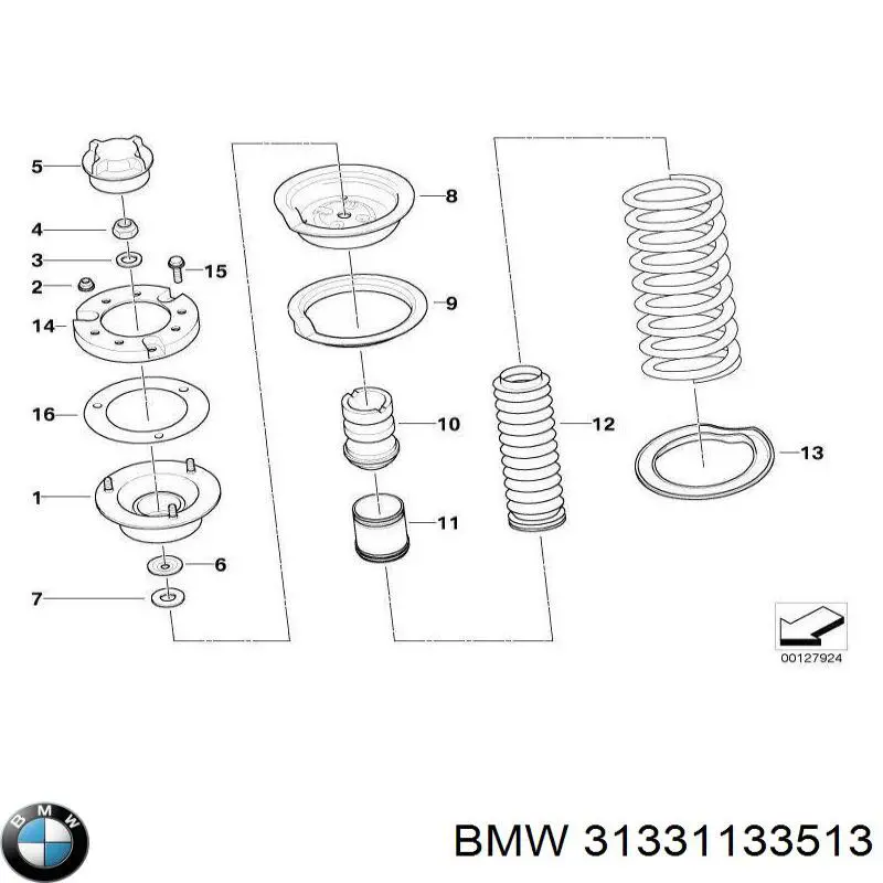 Буфер-відбійник амортизатора переднього BMW 31331133513 ціна, від 16.87 USD