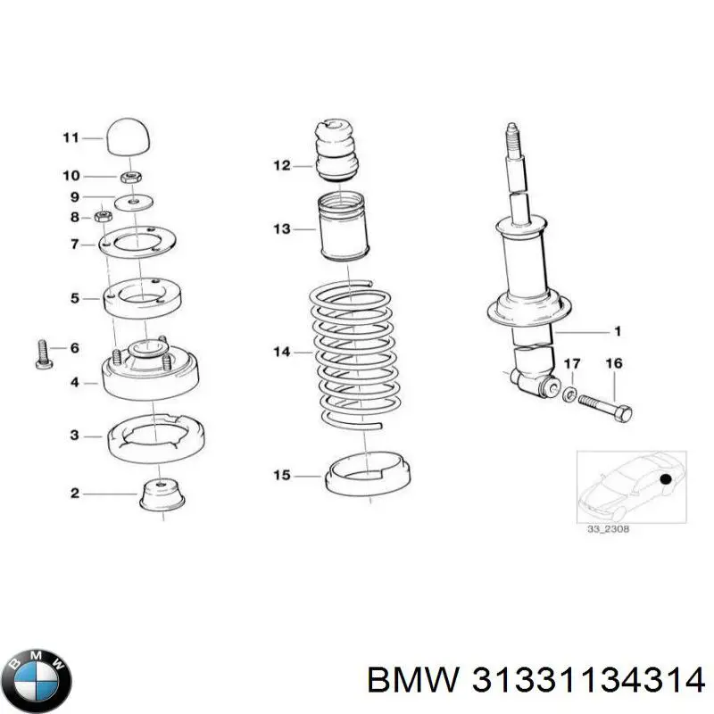Чохол амортизатора переднього BMW 31331134314