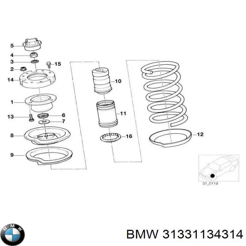 Пильник амортизатора переднього BMW 31331134314 ціна, від 2.10 USD