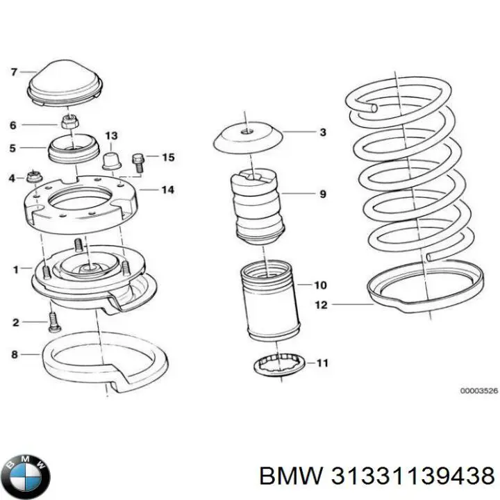 Купити 31331139438 BMW Опора амортизатора переднього