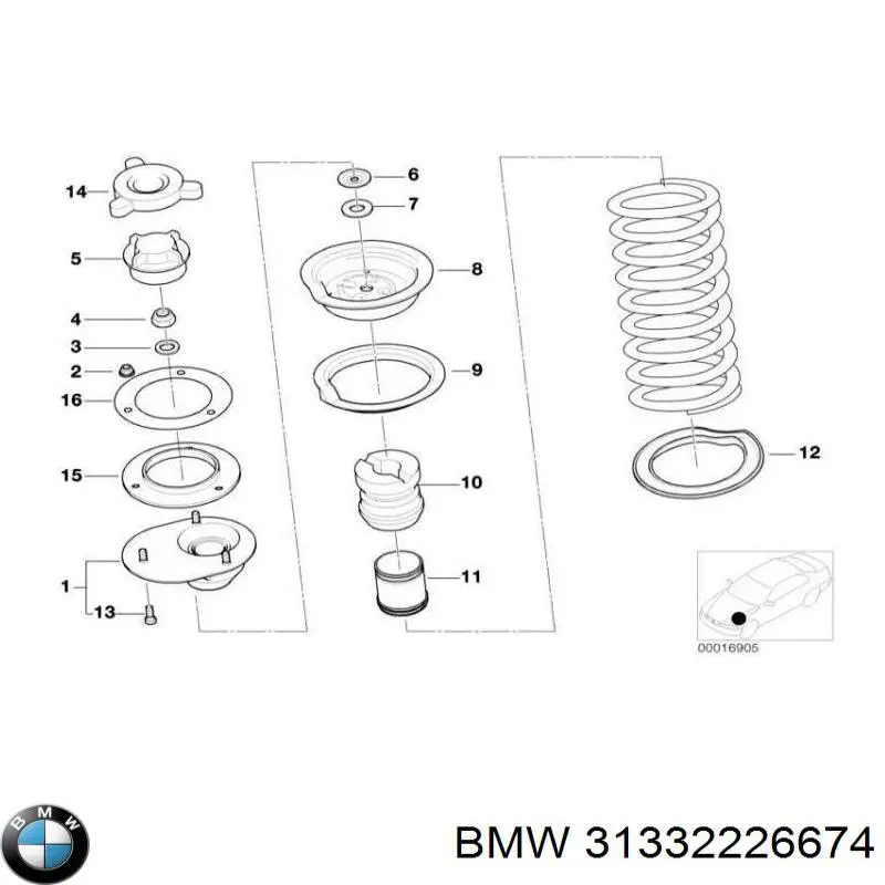31332226674 BMW буфер-відбійник амортизатора переднього