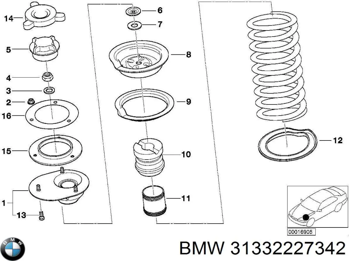  BMW 31332227342 ціна, від 15.41 USD