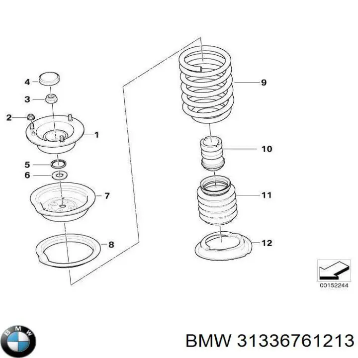 Пружина передня BMW 31336761213 ціна, від 39.52 USD