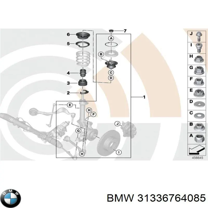Відбійник амортизатора переднього BMW 31336764085