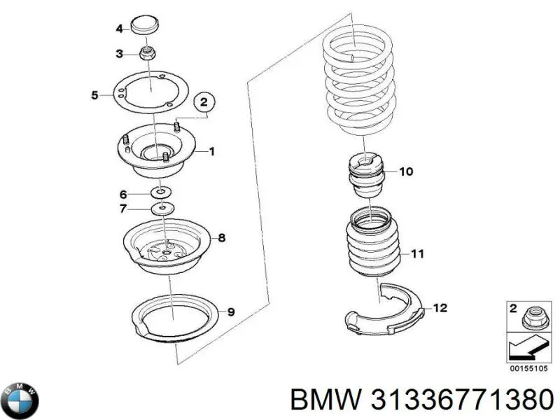 31336771380 BMW Буфер-відбійник амортизатора переднього