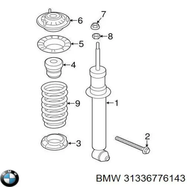 Буфер-відбійник амортизатора переднього + пильовик BMW 31336776143 ціна, від 34.48 USD