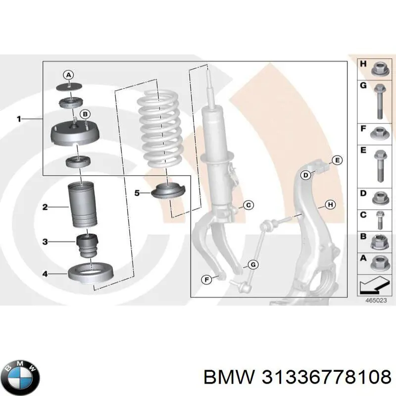 Купити 31336778108 BMW Опора амортизатора заднього