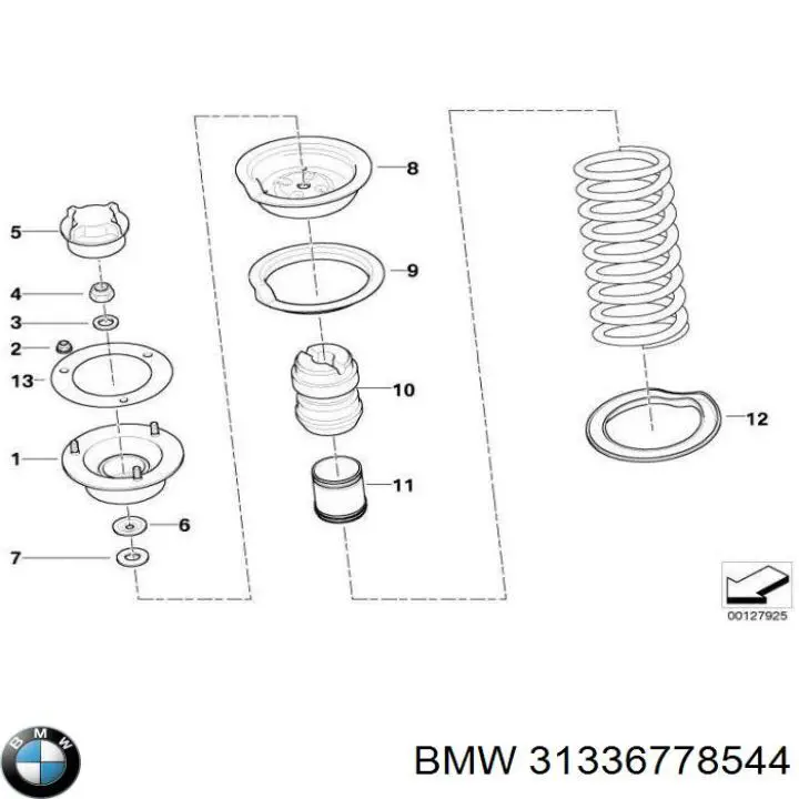 Буфер-відбійник амортизатора переднього BMW 31336778544 ціна, від 3.01 USD
