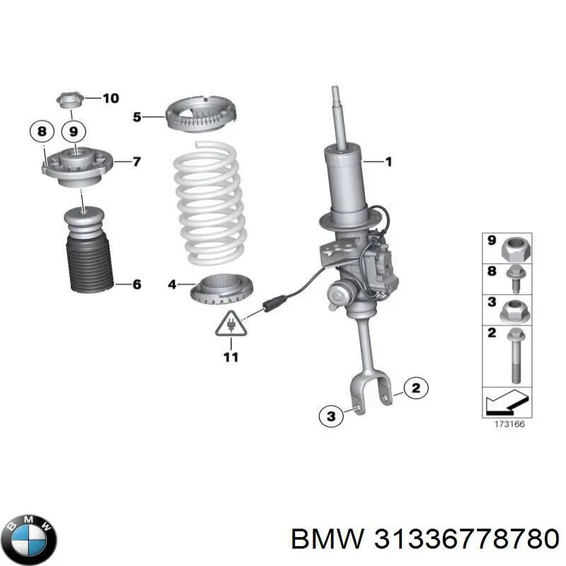 Буфер-відбійник амортизатора переднього + пильовик BMW 31336778780 ціна, від 6.56 USD