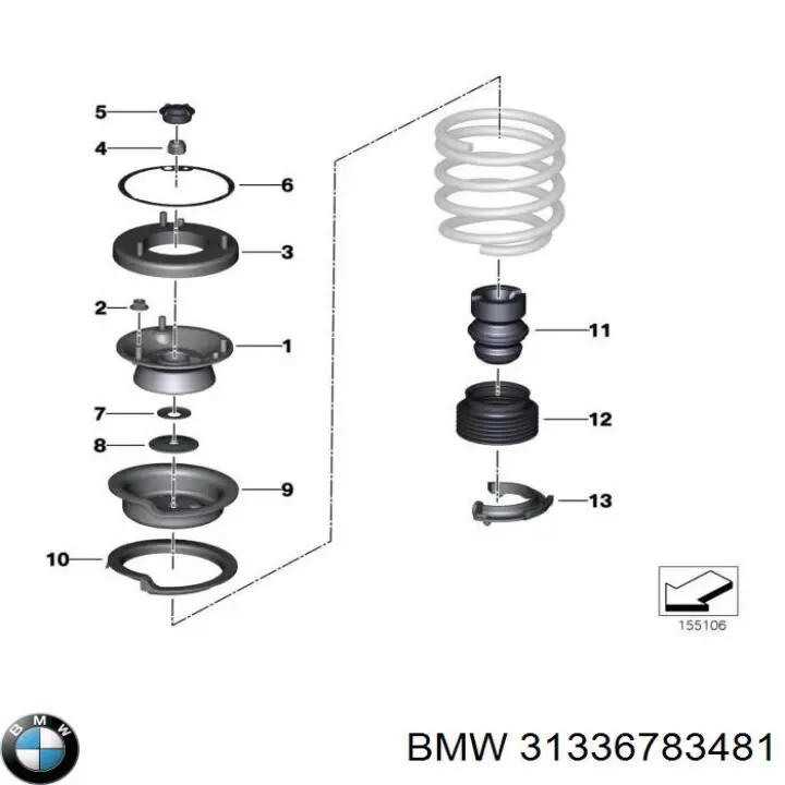 Буфер-відбійник амортизатора переднього BMW 31336783481 ціна, від 29.62 USD