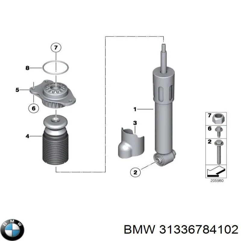 31336784102 BMW Відбійник + пильовик амортизатора переднього