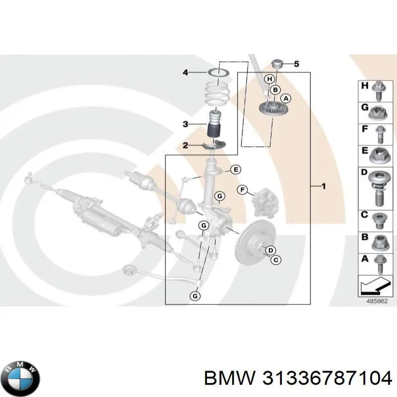Буфер-відбійник амортизатора переднього + пильовик 6787104 BMW