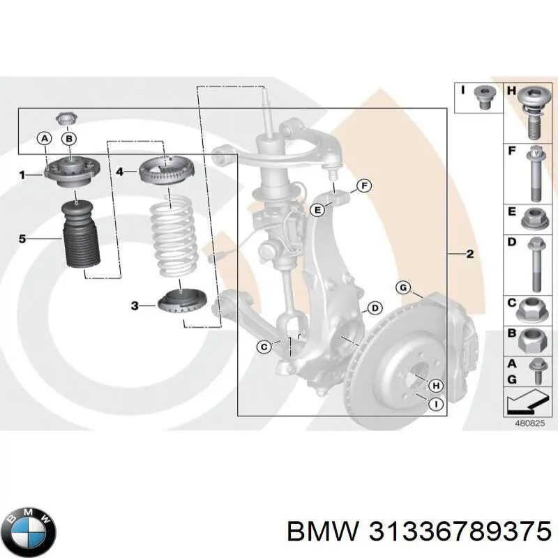 Буфер-відбійник амортизатора переднього BMW 31336789375 ціна, від 35.92 USD