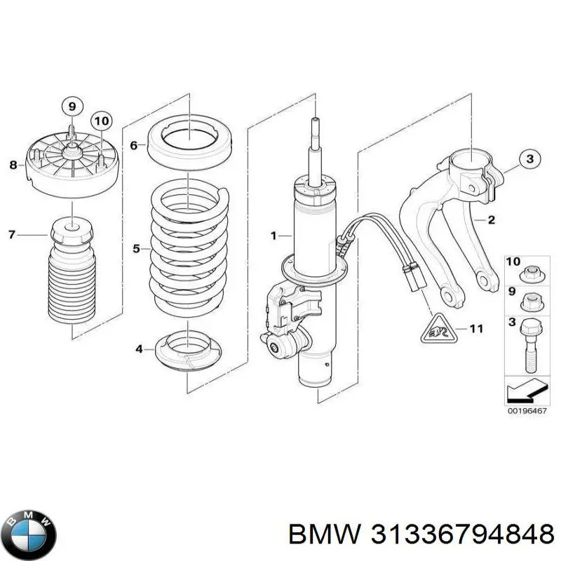 Опора стійки амортизатора переднього BMW 31336794848 ціна, від 53.99 USD
