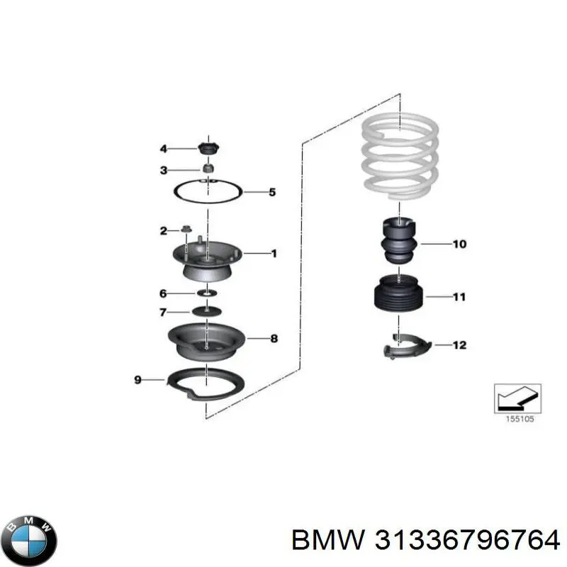 Пружина передня 31336796764 BMW