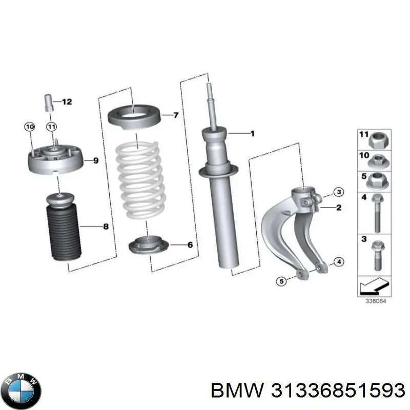 31336851593 BMW Проставка (гумове кільце) пружини задньої, нижня