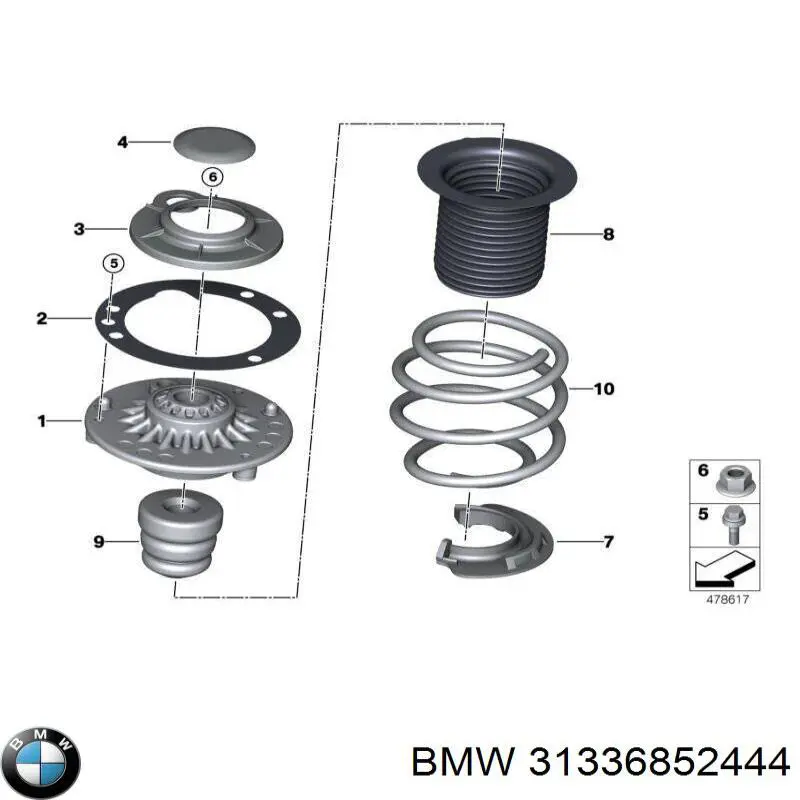 Буфер-відбійник амортизатора переднього 31336852444 BMW