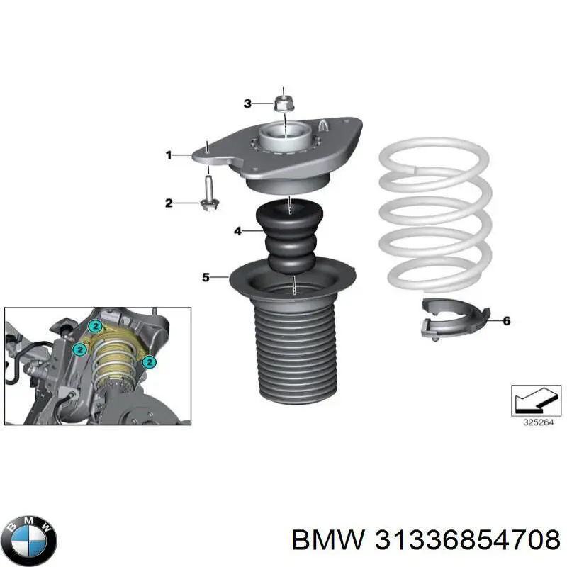 Купити 31336854708 BMW Буфер-відбійник амортизатора переднього