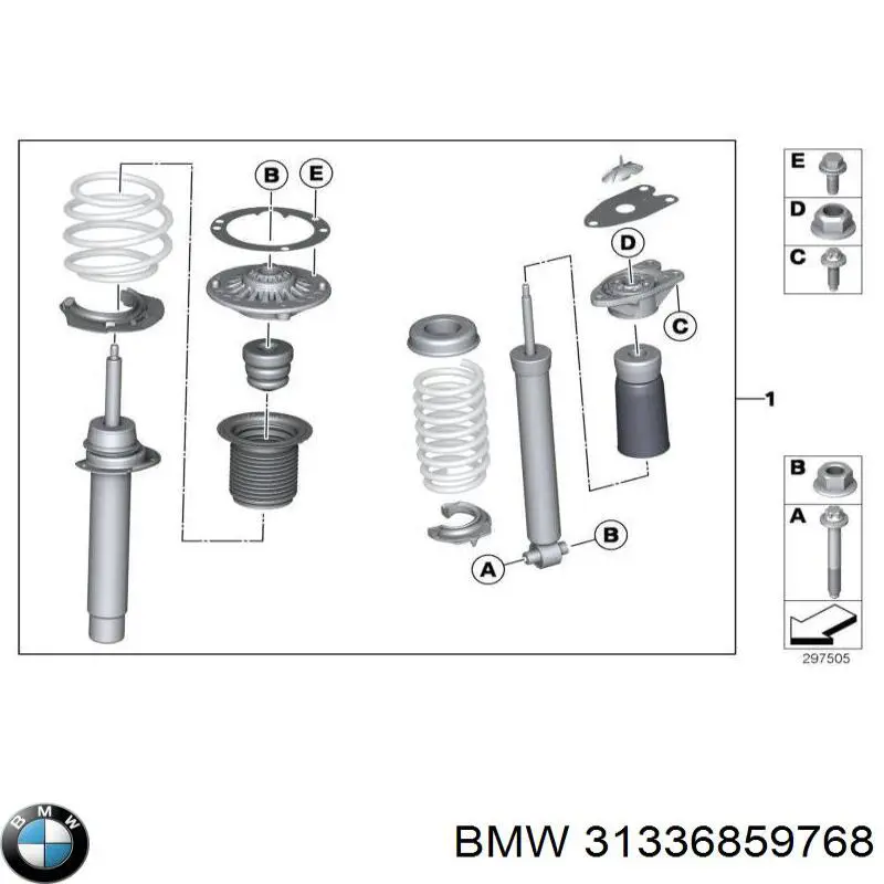 Буфер-відбійник амортизатора переднього BMW 31336859768 ціна, від 5.79 USD