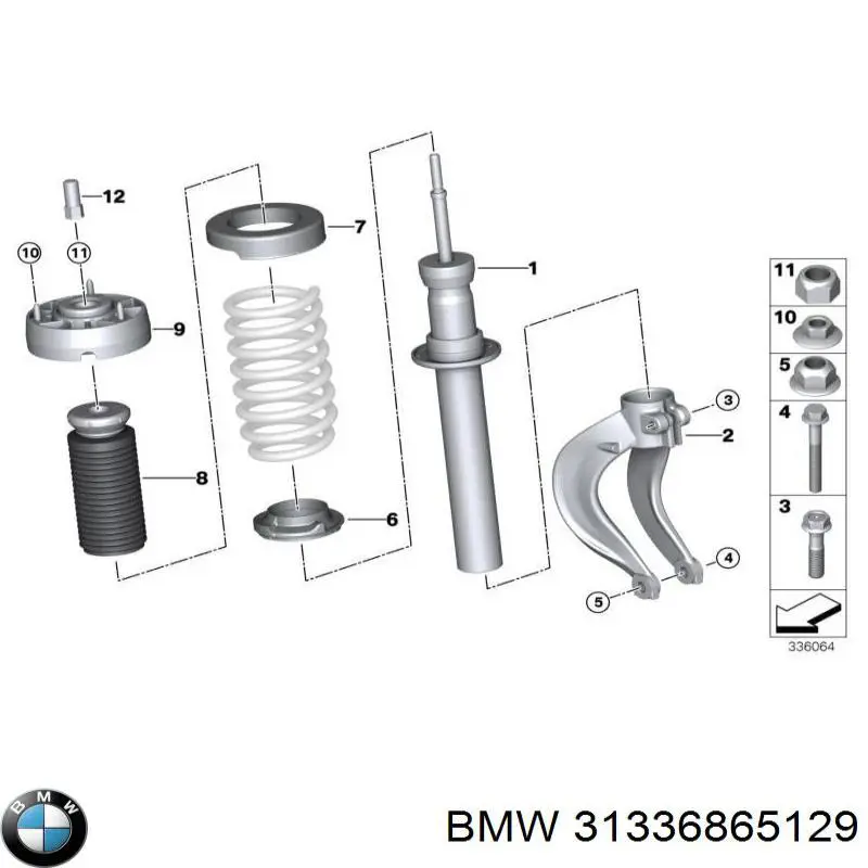 31336865129 BMW Буфер-відбійник амортизатора переднього + пильовик