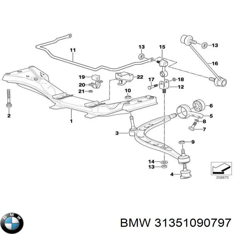 31351090797 BMW стабілізатор передній